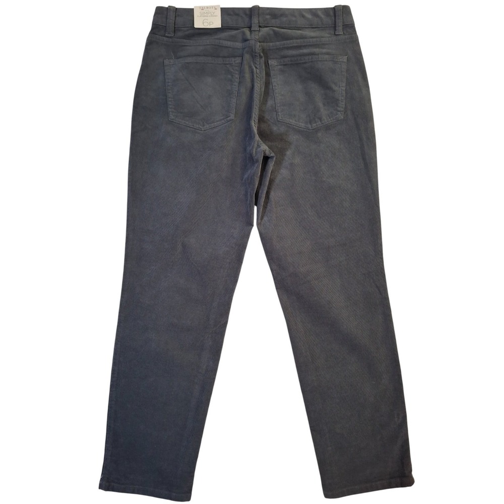 Talbots Jeans Women's 6P Gray Corduroy Simply Flatering Straight‎ Leg - Picture 2 of 6
